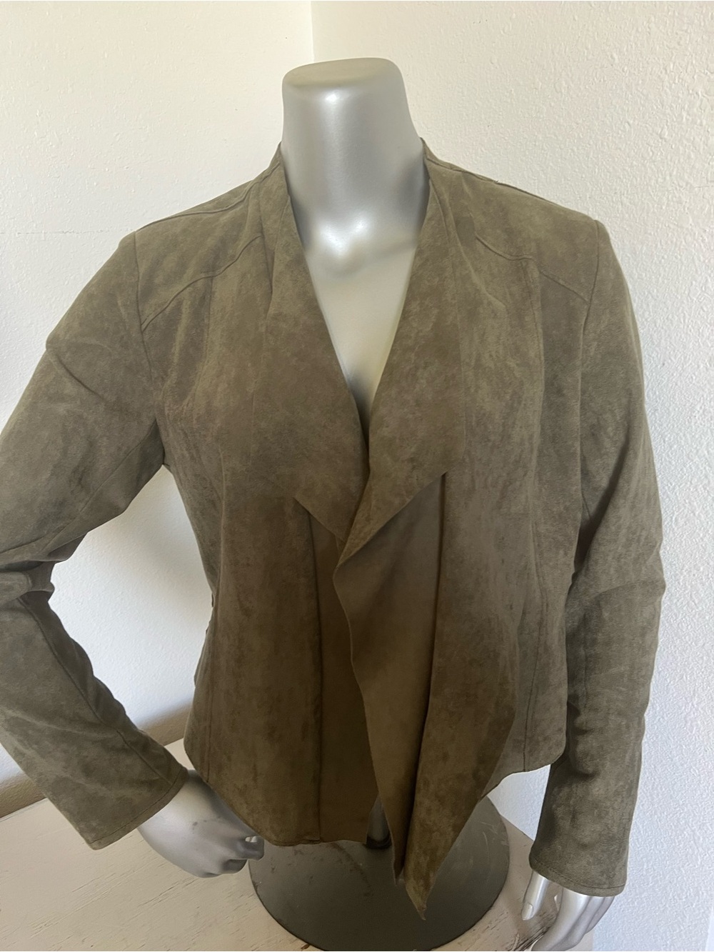 Anthropologie BlankNYC faux suede draped jacket sz L NWT